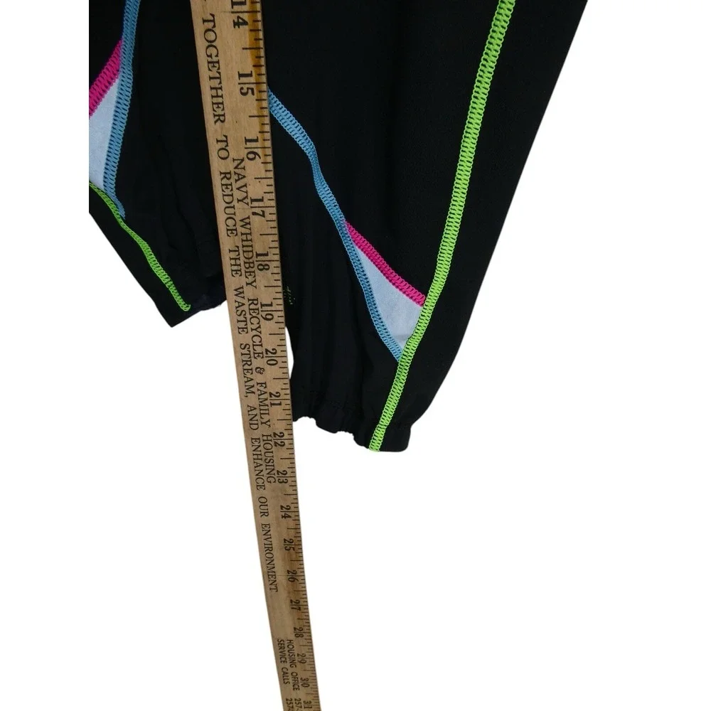 Kari Traa Leggings Pants Size M crop black colorful spellout - Picture 11 of 15
